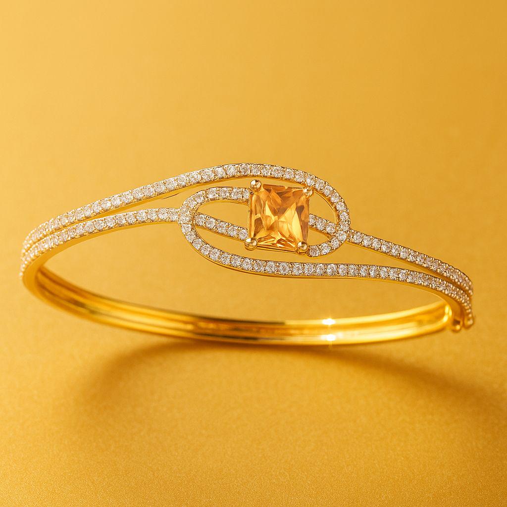 CZ Diamond Bangle Bracelet: Adjustable, Shimmering Crystal Gift - Image 7