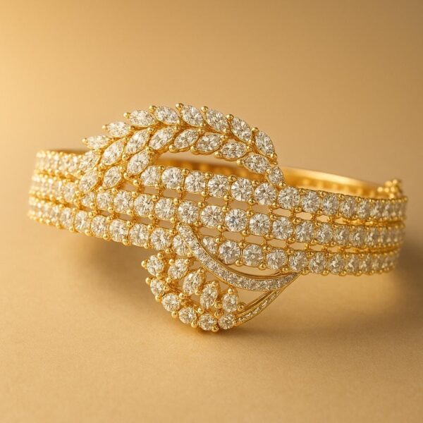CZ Diamond Bangle Bracelet: Adjustable, Shimmering Crystal Gift - Image 9