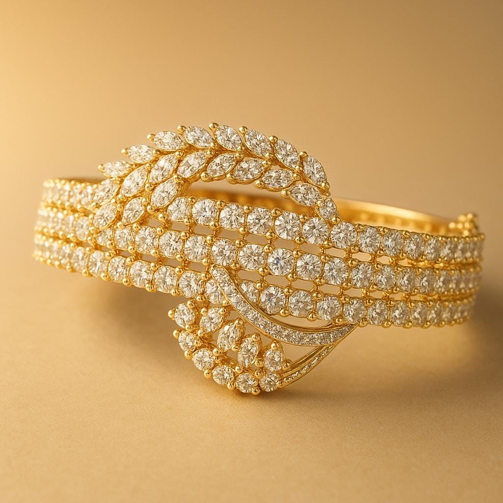 CZ Diamond Bangle Bracelet: Adjustable, Shimmering Crystal Gift - Image 9
