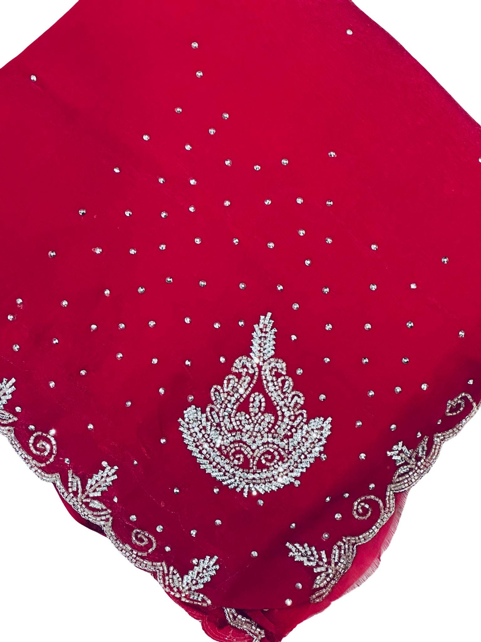 Designer Saree with Heavy Jarkan Embroidery and Handwork Border - Image 2