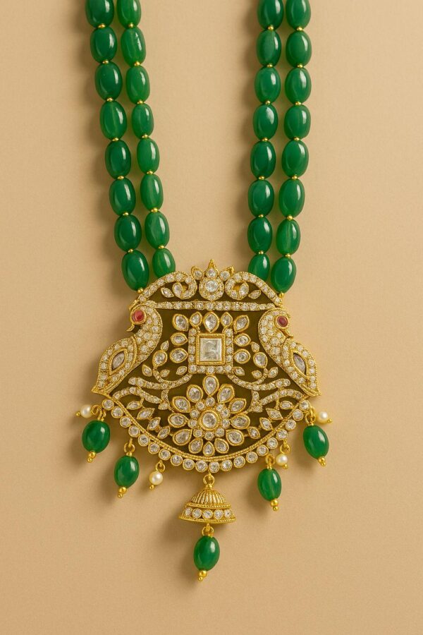 Traditional Beaded Mala Necklace with Pendant, Ethnic Jewelry