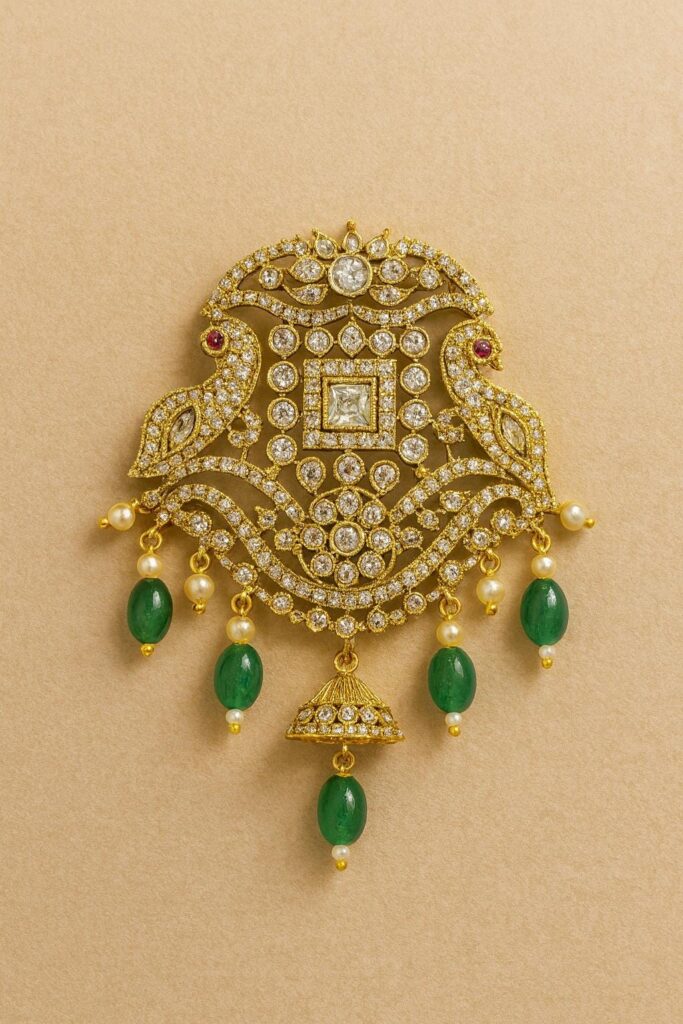 Traditional Beaded Mala Necklace with Pendant, Ethnic Jewelry