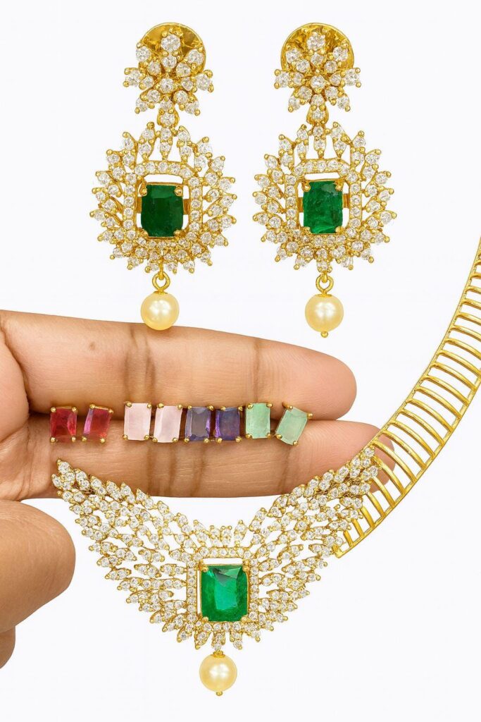 Necklace sets with interchangeable stone