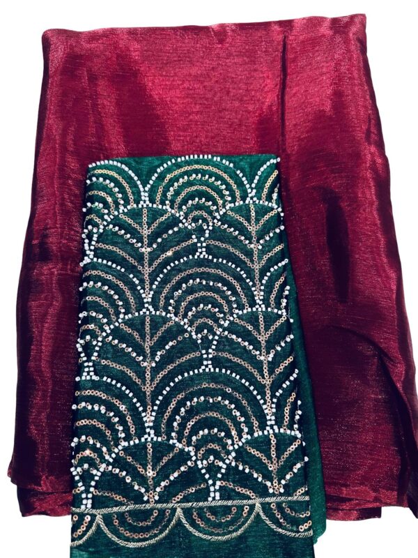 Space Silk Saree with Bead Work Blouse | Indian Wedding Attire - Image 2