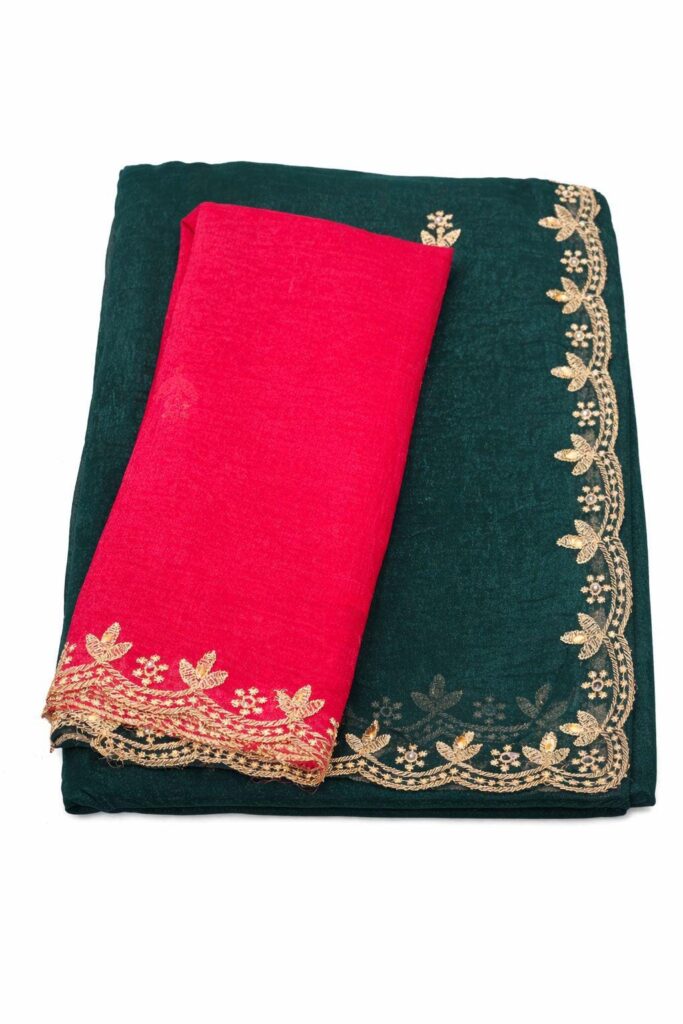 Chiffon Saree with Pearl Work Border | Designer Party Wear Saree | Lightweight Embroidered