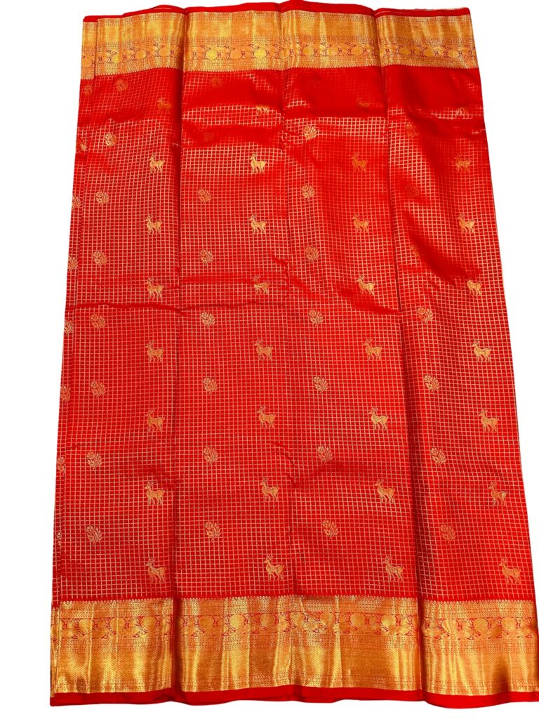 Premium Kanchipuram Silk Saree Red Gold Zari Traditional Bridal Saree South Indian Wedding Saree Unstitched Blouse