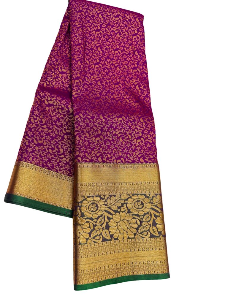 Pure Kanchipuram Silk Saree Deep Wine Green Bridal Saree Traditional South Indian Wedding Saree Zari Woven Pattu