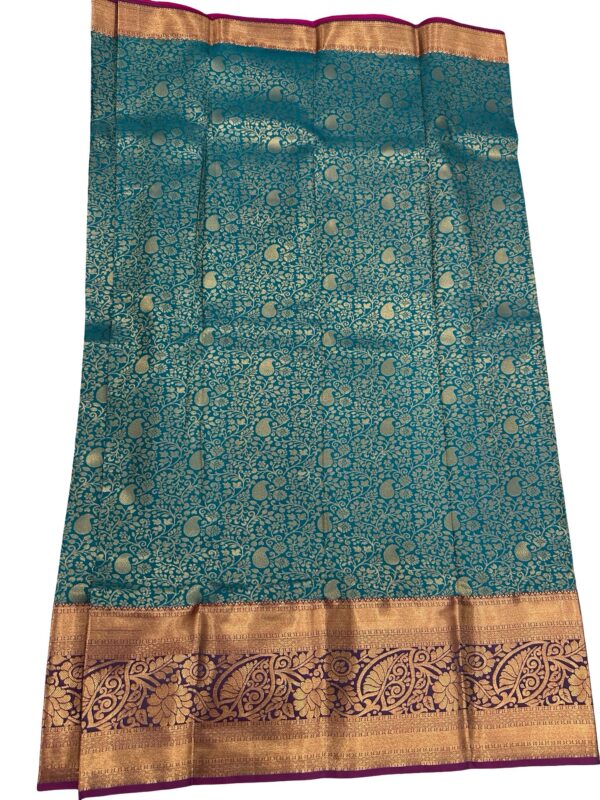 Pure Kanchipuram Silk Saree Peacock Green Pink Blouse Bridal Saree Traditional South Indian Wedding Silk Saree - Image 6