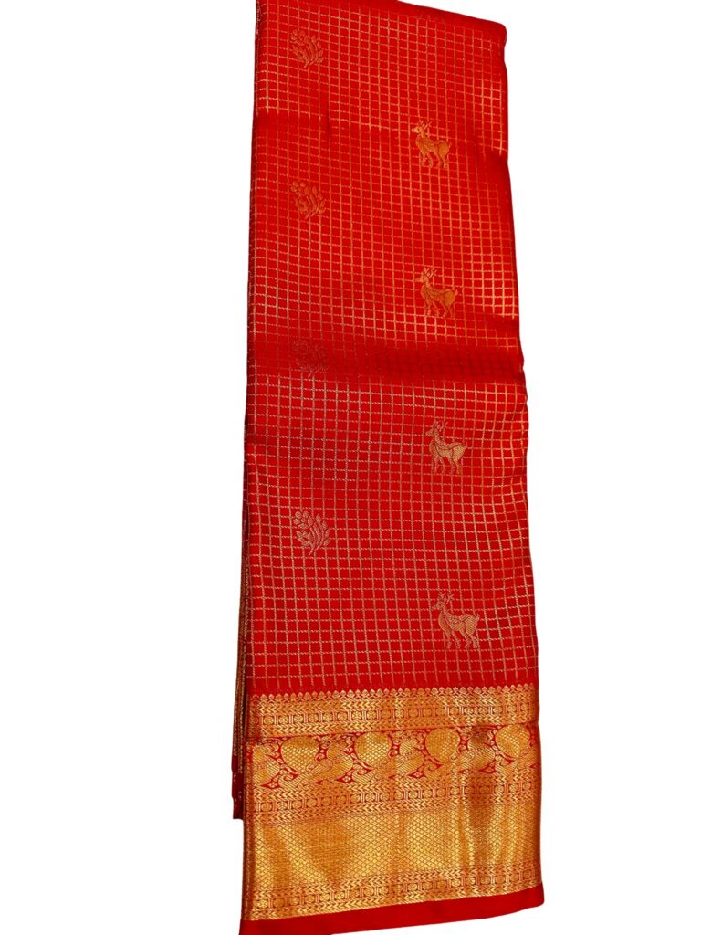 Premium Kanchipuram Silk Saree Red Gold Zari Traditional Bridal Saree South Indian Wedding Saree Unstitched Blouse