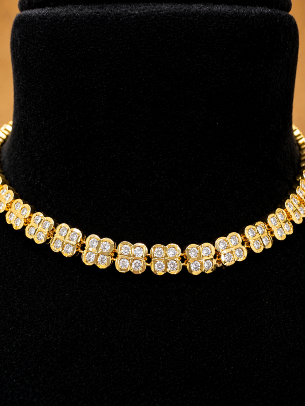 Impon Attigai Necklace for Women | Traditional South Indian Gold Polish Choker | CZ Stone Bridal Temple Jewelry - Image 2