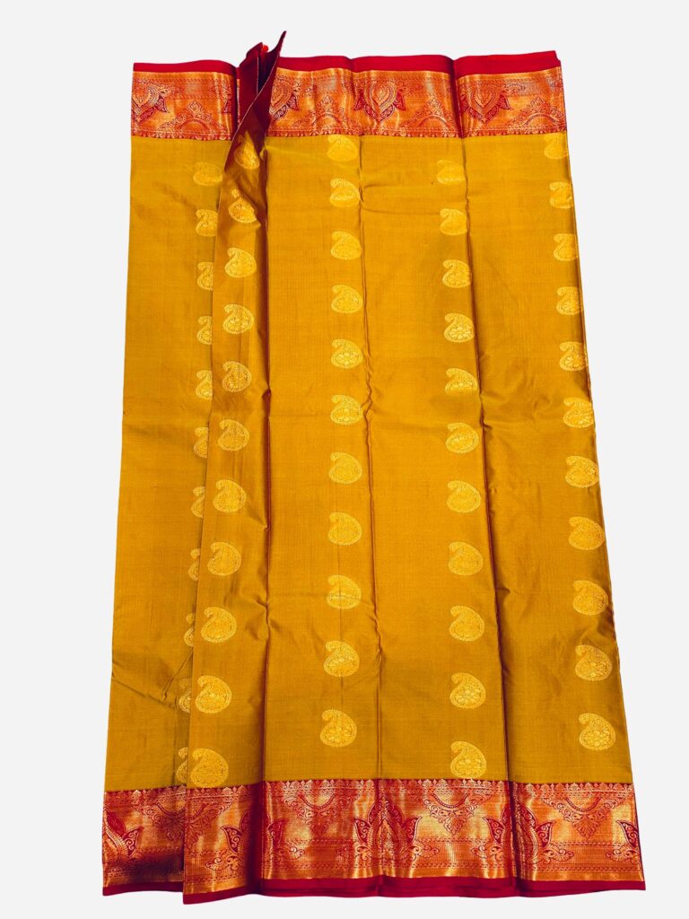 Mustard Yellow Pink Kanjivaram Silk Saree, South Indian Wedding Saree, Traditional Zari Saree, Festive Saree