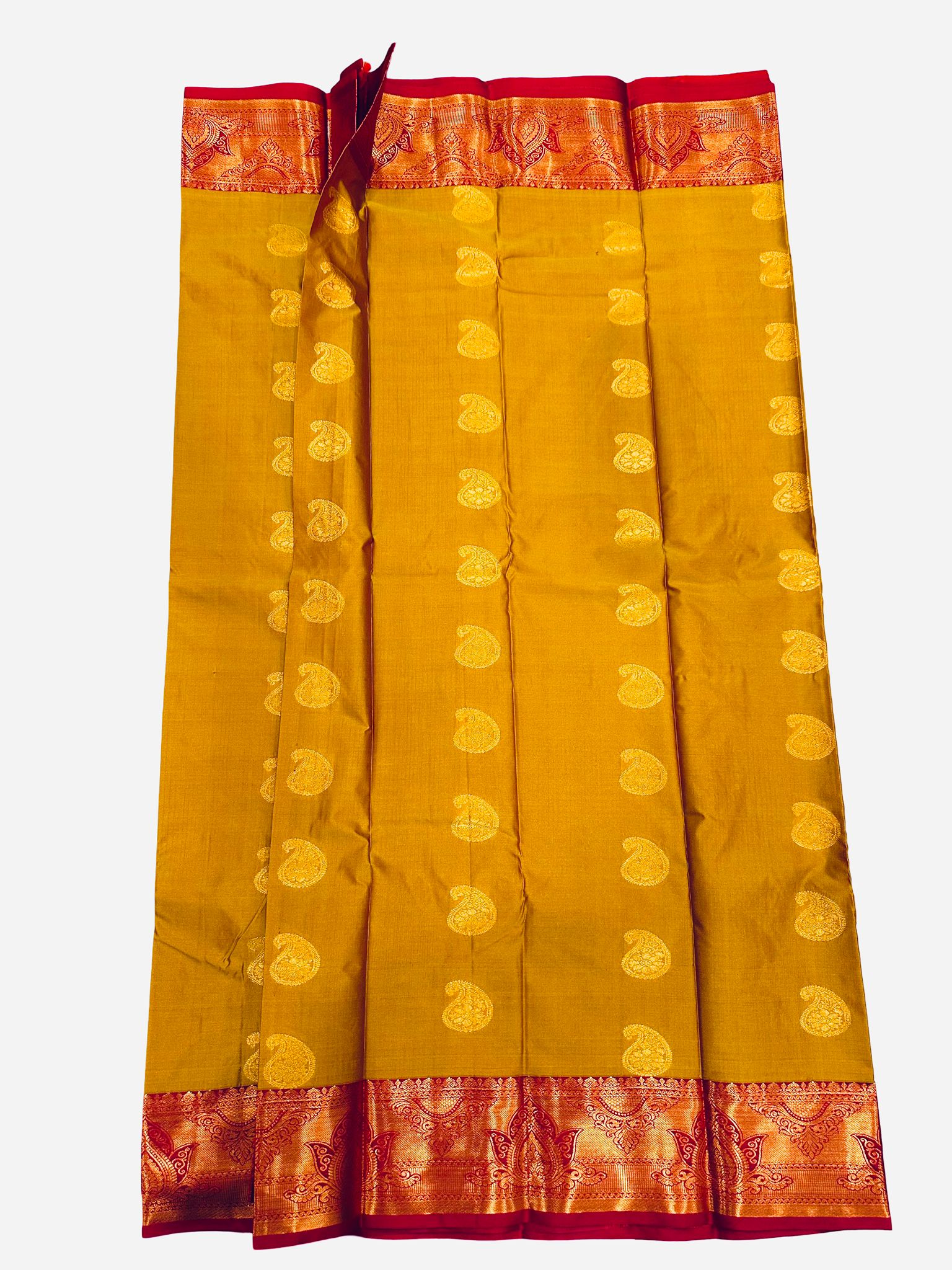 Mustard Yellow Pink Kanjivaram Silk Saree, South Indian Wedding Saree, Traditional Zari Saree, Festive Saree - Image 2
