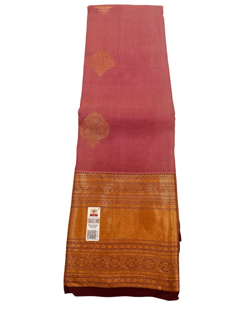 Pure Silk Kanjivaram Saree Onion Pink Silk Mark Certified Handloom Bridal Saree Gold Zari Border Rich Pallu Traditional Wear