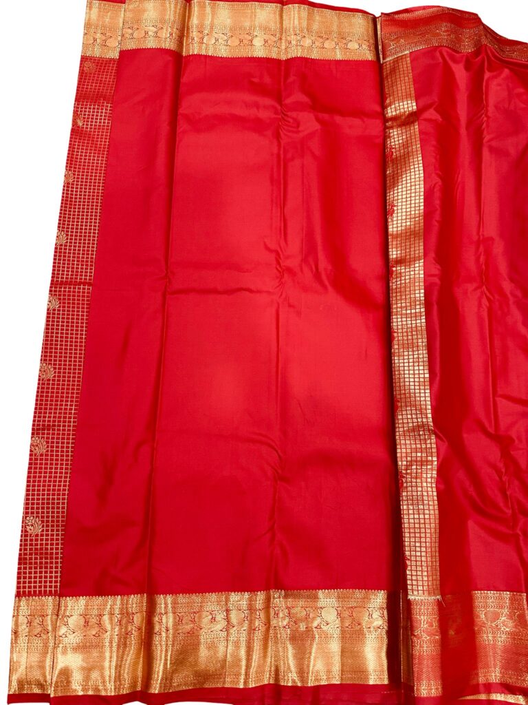Premium Kanchipuram Silk Saree Red Gold Zari Traditional Bridal Saree South Indian Wedding Saree Unstitched Blouse
