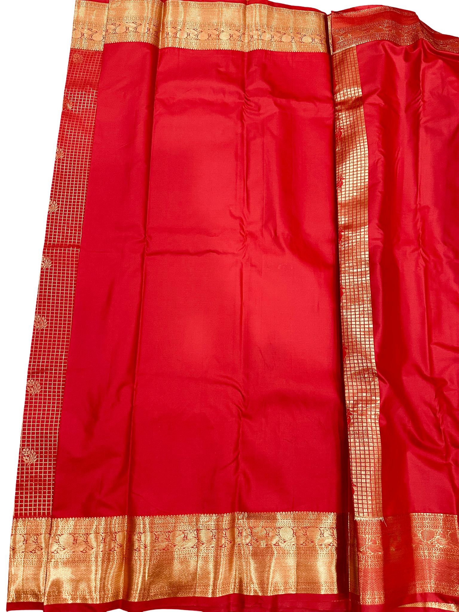 Premium Kanchipuram Silk Saree Red Gold Zari Traditional Bridal Saree South Indian Wedding Saree Unstitched Blouse - Image 2