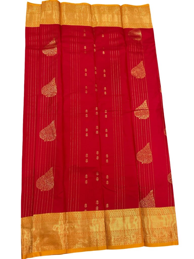Premium Kanchipuram Silk Saree Red Gold Zari Traditional Wedding Saree South Indian Silk Saree Unstitched Blouse