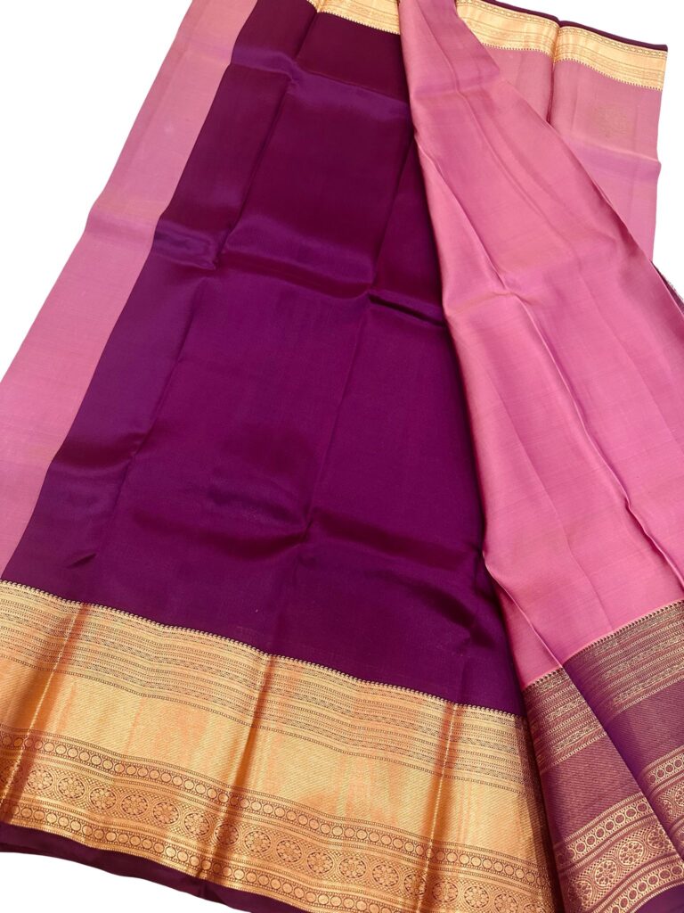 Pure Silk Kanjivaram Saree Onion Pink Silk Mark Certified Handloom Bridal Saree Gold Zari Border Rich Pallu Traditional Wear