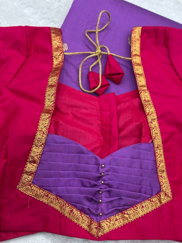 Premium Kanchi Silk Saree Purple Pink Saree With Stitched Blouse Falls Ready To Wear Wedding Traditional Saree