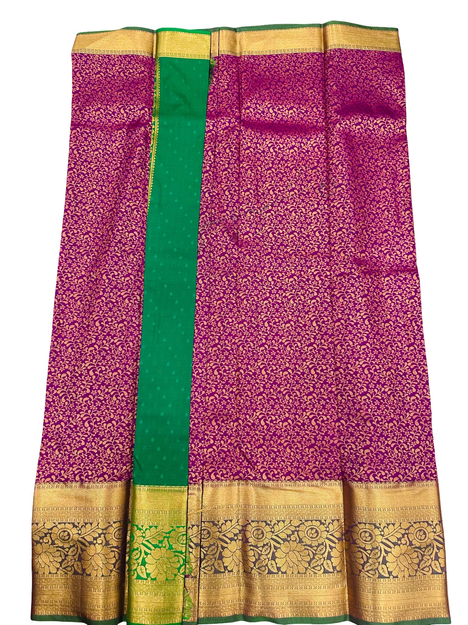 Pure Kanchipuram Silk Saree Deep Wine Green Bridal Saree Traditional South Indian Wedding Saree Zari Woven Pattu - Image 4