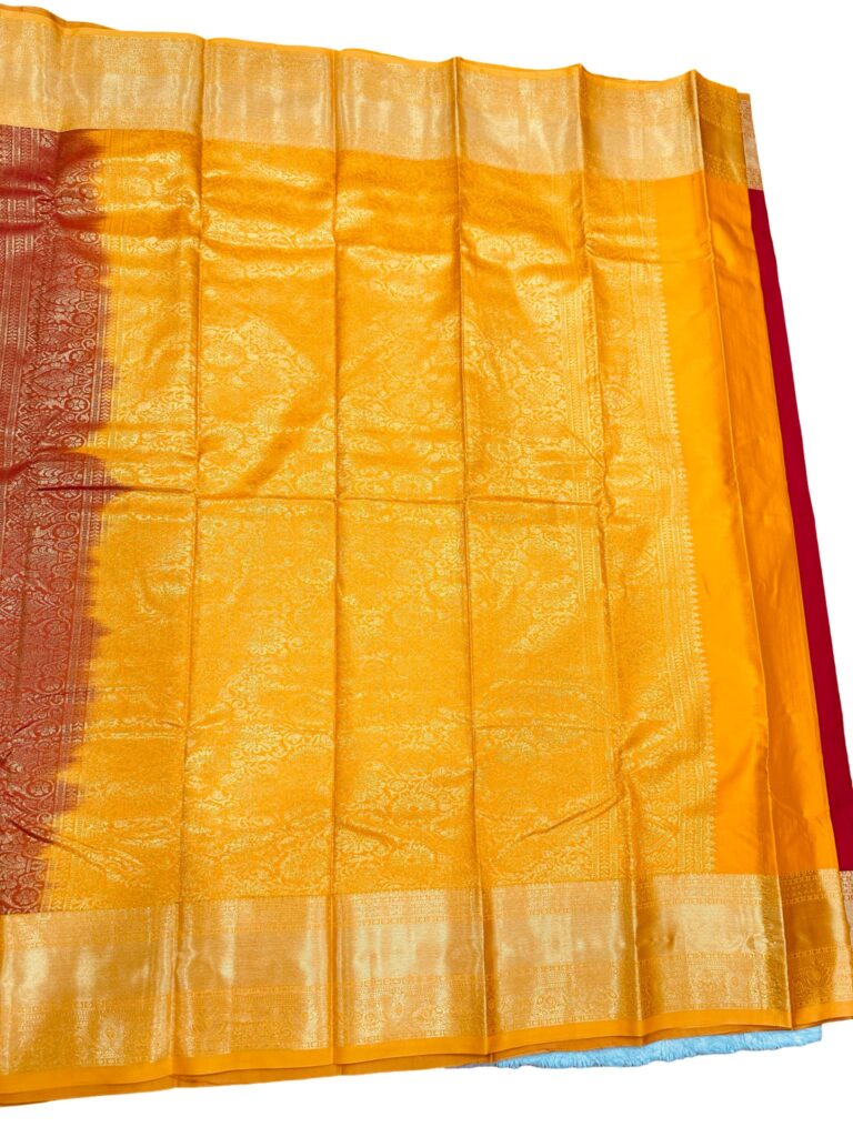 Premium Kanchipuram Silk Saree Red Gold Zari Traditional Wedding Saree South Indian Silk Saree Unstitched Blouse