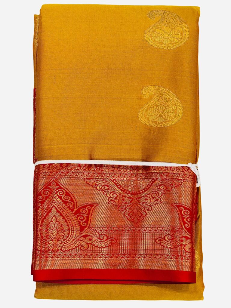 Mustard Yellow Pink Kanjivaram Silk Saree, South Indian Wedding Saree, Traditional Zari Saree, Festive Saree