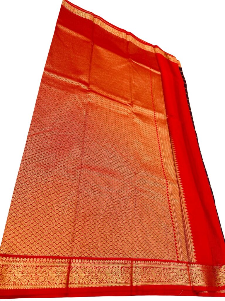 Kanchipuram Semi Silk Saree Purple Red Gold Zari Traditional Indian Saree Wedding Saree Party Wear Unstitched Blouse