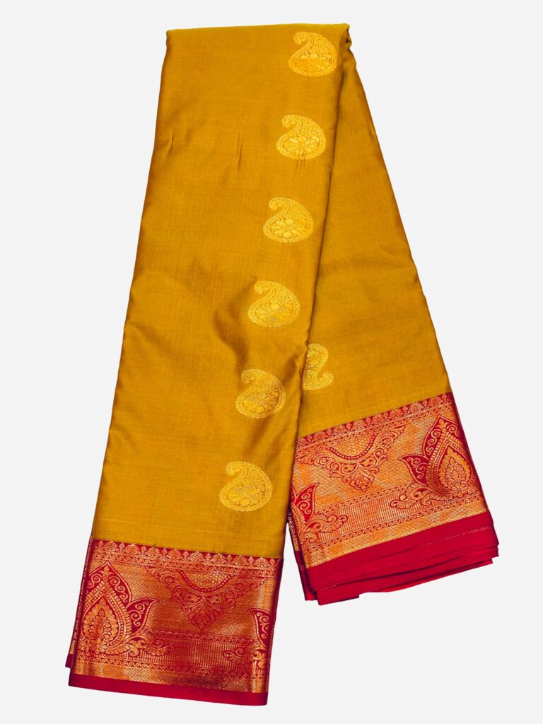 Mustard Yellow Pink Kanjivaram Silk Saree, South Indian Wedding Saree, Traditional Zari Saree, Festive Saree