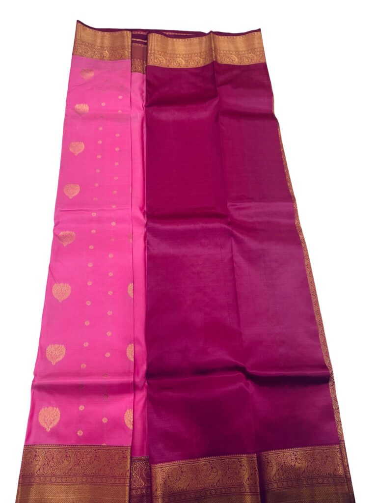 Pure Silk Kanjivaram Saree Silk Mark Certified Rose Pink Gold Zari Bridal Saree Handloom Kanchipuram Wedding Saree Rich Pallu