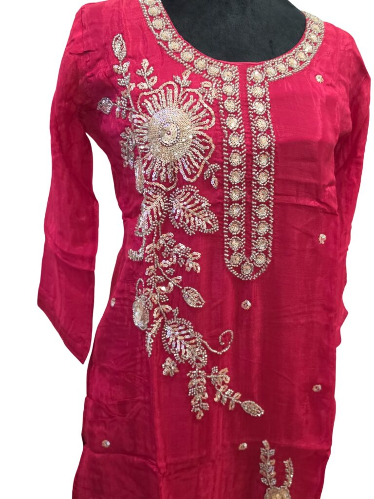 Women 3PC Salwar Suit Embroidered Indian Kurta Pant Dupatta Party Wear M-XXL