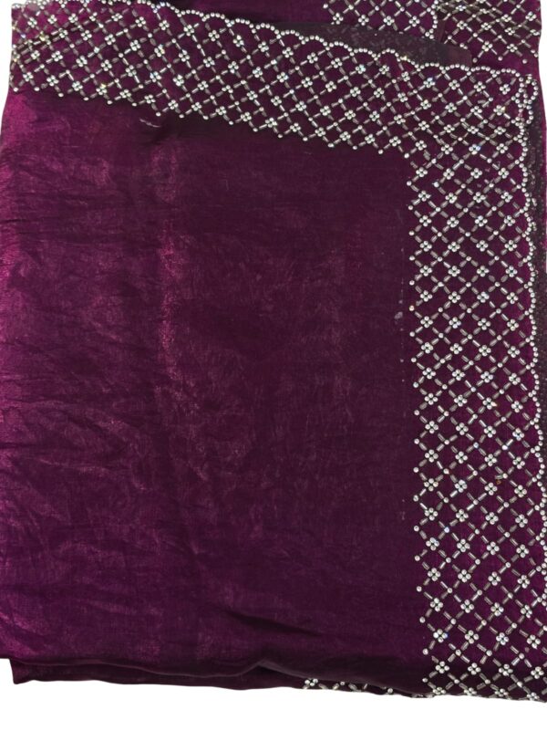 Fendy Designer Stone Silk Saree Women Indian Party Wedding Saree 6 Colors - Image 11