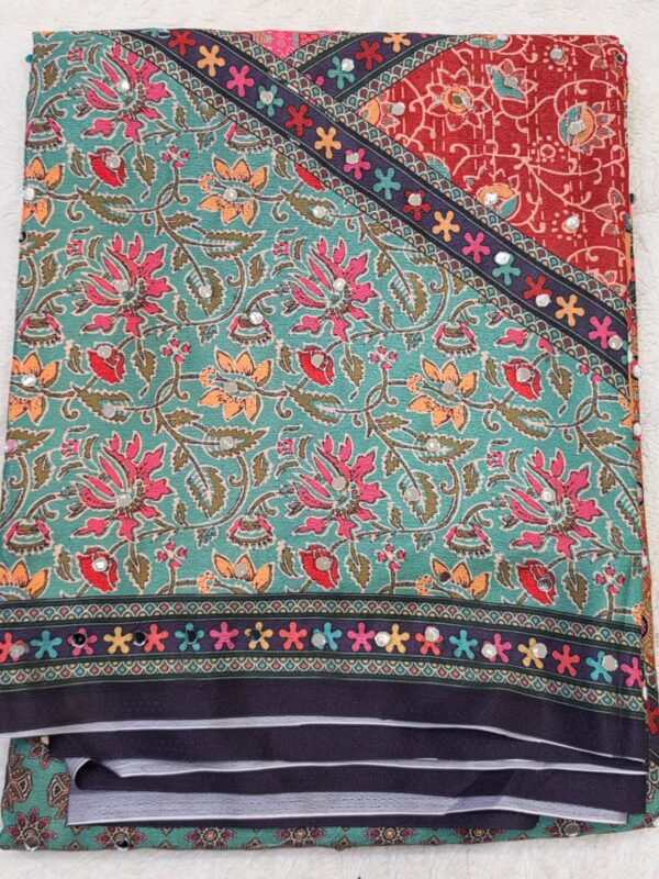 Multicolor Masakali Mirror Saree Indian Party Wear 4 Color Options - Image 10