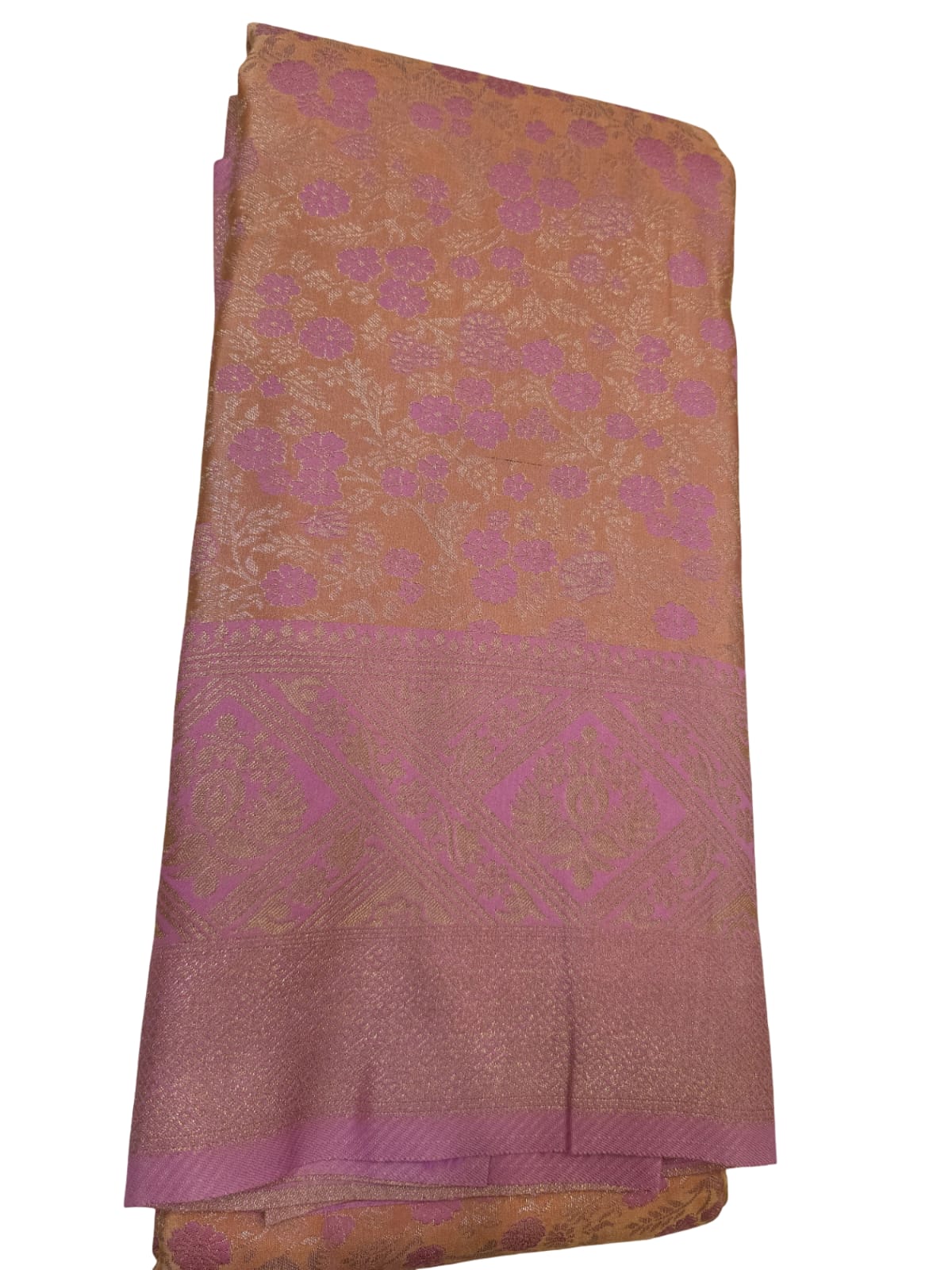 Soft Silk Saree with Floral Zari Design and Blouse – 4 Colours - Image 4