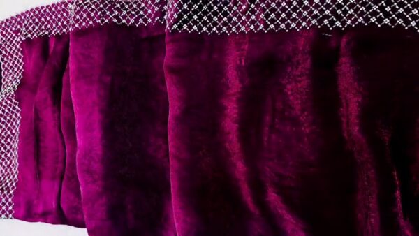 Fendy Designer Stone Silk Saree Women Indian Party Wedding Saree 6 Colors - Image 5