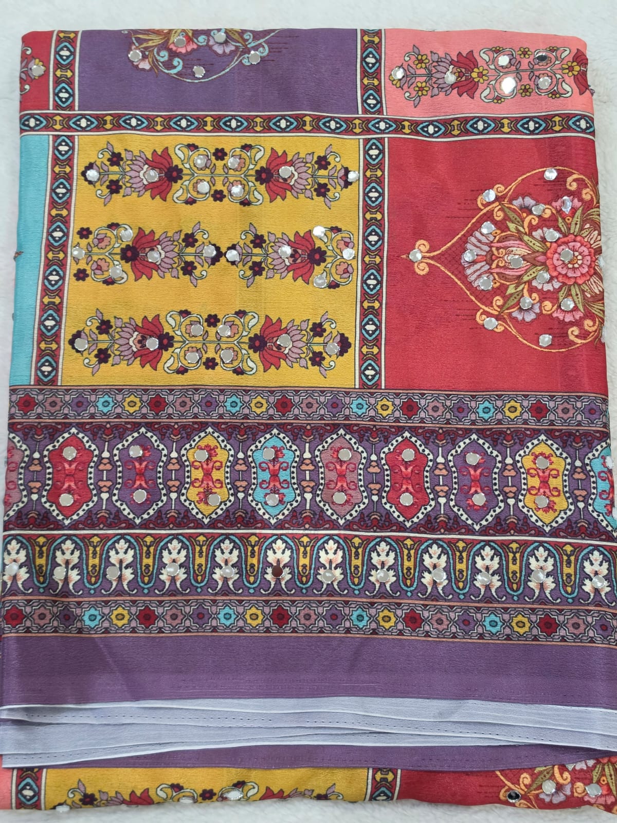 Multicolor Masakali Mirror Saree Indian Party Wear 4 Color Options - Image 8