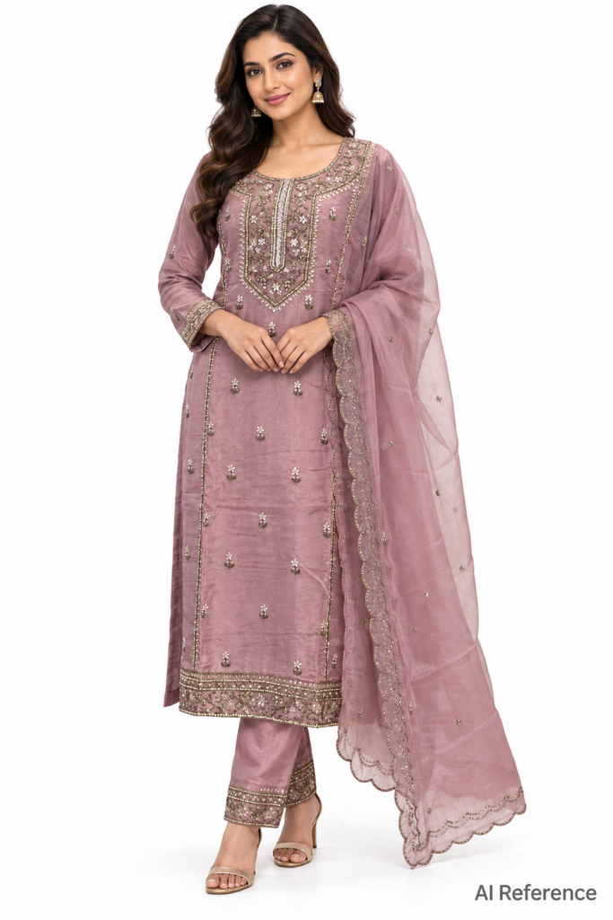 Womens 3 Piece Embroidered Salwar Kameez Suit with Dupatta Sizes M to XXL