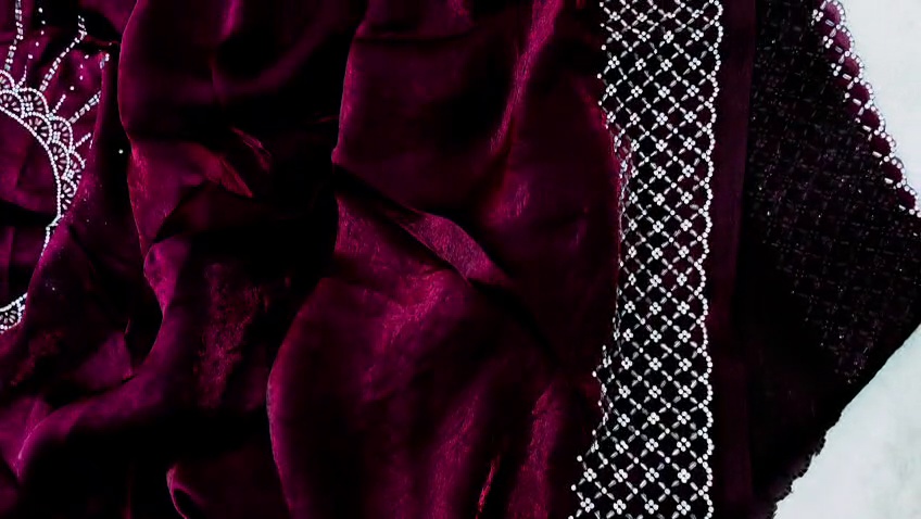 Fendy Designer Stone Silk Saree Women Indian Party Wedding Saree 6 Colors