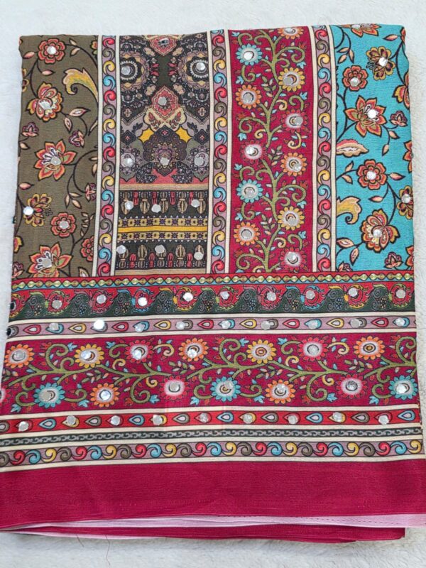 Multicolor Masakali Mirror Saree Indian Party Wear 4 Color Options - Image 7