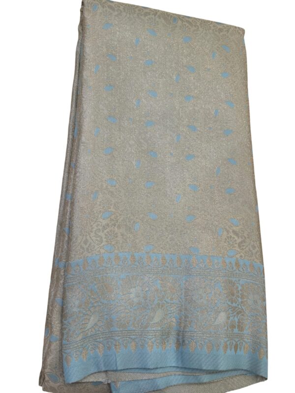 Soft Silk Saree with Floral Zari Design and Blouse – 4 Colours - Image 6
