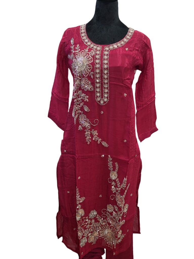Women 3PC Salwar Suit Embroidered Indian Kurta Pant Dupatta Party Wear M-XXL