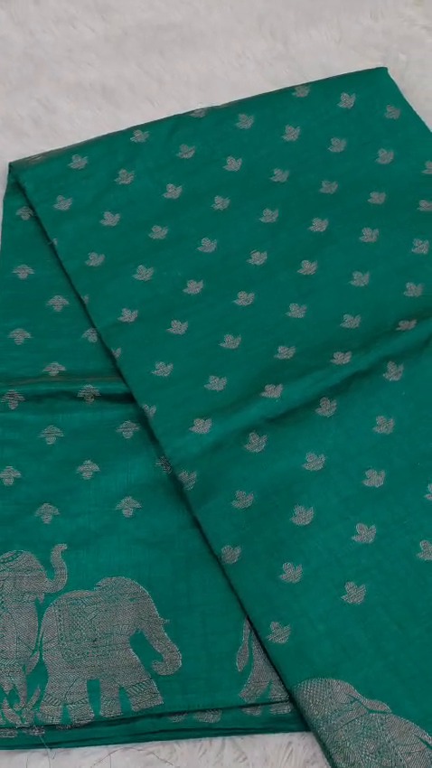 Line Tissue Silk Saree Elephant Zari Border Designer Indian Party Wear 8 Colors - Image 6