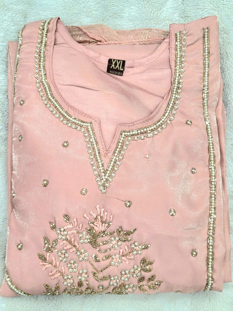 Women Pink 3 Piece Salwar Suit Embroidered Indian Ethnic Party Wear