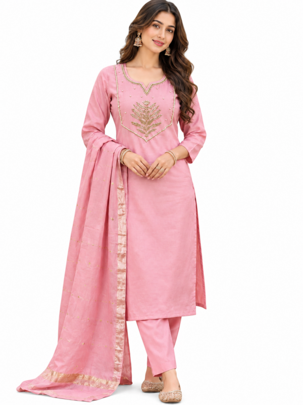 3 Piece Women Salwar Suit Indian Ethnic Kurta Pant Dupatta Party Wear - Image 1