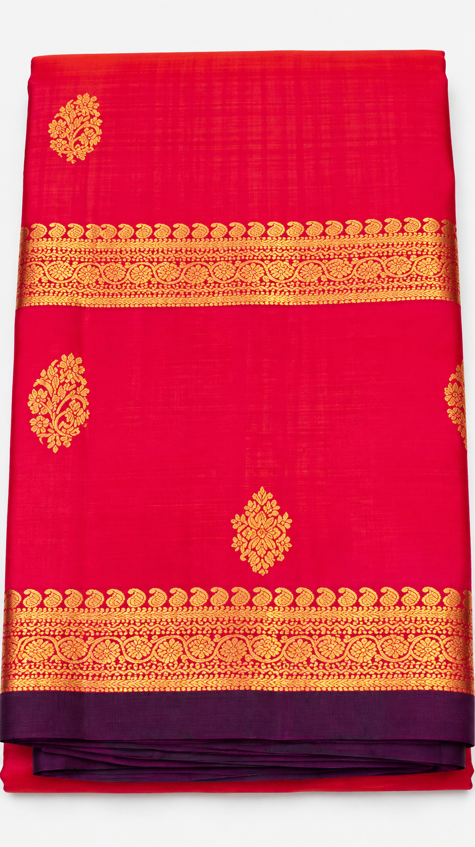 Pure Silk Kanchipuram Saree Pink Gold Zari Border Butta Indian Wedding Sari - Image 4