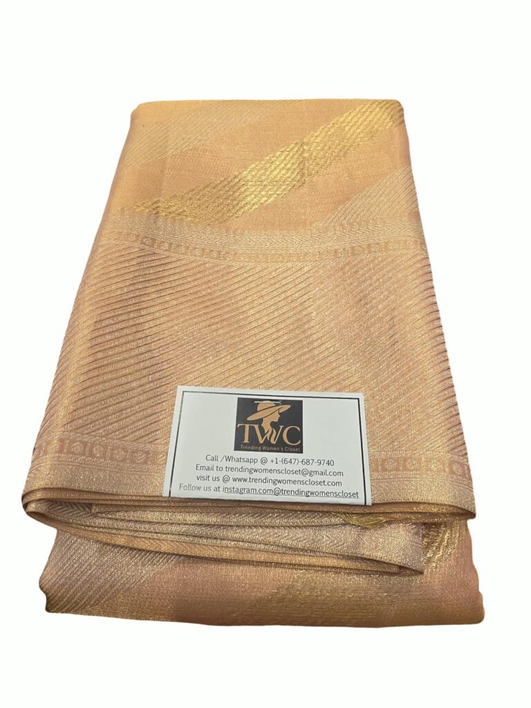 Gold Kanchipuram Silk Saree Traditional Zari Woven Indian Wedding Party Saree