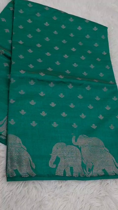 Line Tissue Silk Saree Elephant Zari Border Designer Indian Party Wear 8 Colors - Image 7