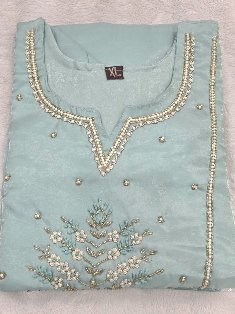 Mint Green 3 Piece Salwar Suit Embroidered Indian Pakistani Party Wear Set