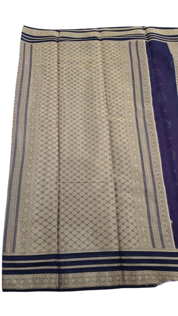 Semi Mysore Silk Saree with Zari Border Traditional Indian Ethnic Wear