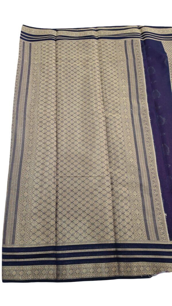 Semi Mysore Silk Saree with Zari Border Traditional Indian Ethnic Wear - Image 4