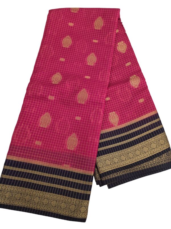 Semi Mysore Silk Saree with Zari Border Traditional Indian Ethnic Wear - Image 3