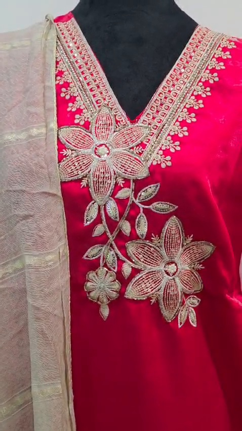 Red Indian Ethnic Salwar Suit Women Traditional Party Wedding Festive Wear - Image 4